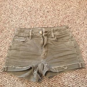 american eagle high rise jean shorties!